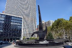 01-1 Foley Square Triumph of the Human Spirit Memorial By Lorenzo Pace With Jacob K. Javits Federal Office Building Behind In New York Financial District.jpg
